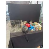 Medart Metal Wire Basket with Mixed Decorative Objects and Memorabilia