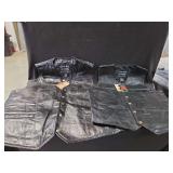 Navarre Leather Company Black Leather Vests Size 2X and Medium