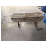 Reclaimed Wood Slab Bench with Tapered Legs