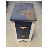 Painted Wooden Two-Drawer Filing Cabinet