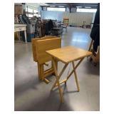 Wooden Folding TV Tray Table Set
