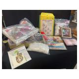 Textile Craft Materials with Iron Transfers and Crochet Magazines
