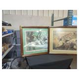 Two Framed Charles Frace Wild Cat Prints, Numbered Edition 2004/3000