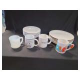 Assorted Ceramic Dinnerware and Novelty Mugs Set
