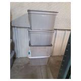 Set of Four Plastic Storage Bins with Lids