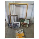 Mixed Framing Supplies, Artwork, Signage, and Armstrong Vinyl Tiles