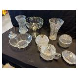 Assorted Pressed Glass Tableware and Decoratives