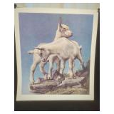 Ben Hampton Signed Print of Mountain Goats by Hampton House Studio 1979
