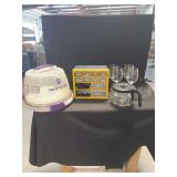 Wilton Cake Caddy, Storage Organizer, Glass Carafe, and Stemware