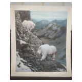 Charles Fracé Limited Edition Print High Mountain Path Mountain Goats 1988