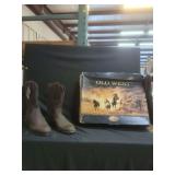 Old West Men's Brown Leather Boots Size 10.5 D with Original Box