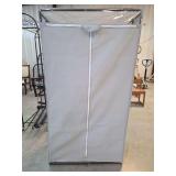 Portable Fabric Wardrobe with Metal Frame and Zipper Closure