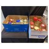 Assorted Glass Jars and Lids in Two Boxes
