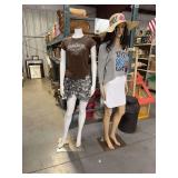 Two Full Body Female Mannequins with Display Apparel