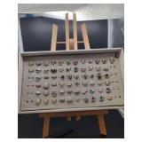 Assorted Fashion Ring Display Tray with Multicolored Stones