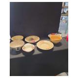 Ceramic Bowls and Plates Assortment with Floral and Fruit Motifs