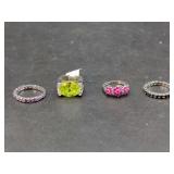 Four Piece Gemstone Ring Assortment
