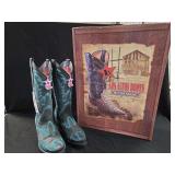 Los Altos Women's Black Desert Leather Western Boots Size 6 with Original Box