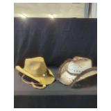 Two Western Express Straw Cowboy Hats Size L/XL