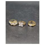 Group of Three Assorted Rings with Synthetic Stones