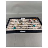 Assorted Size 8 Rings Display Tray