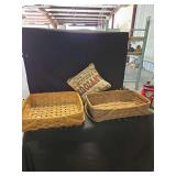 Woven Wooden Splint Baskets with Swinging Handles