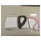 Three Piece Fashion Necklace Set Including Pink Simulated Pearl and Crystal Accents