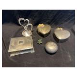 Assorted Decorative Metal Boxes and Display Stands