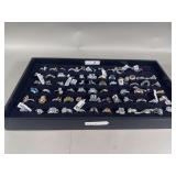 Size 8 Rings Display Tray Including Various Styles and Gemstone Accents