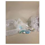 Costume Jewelry Grouping in Plastic Container