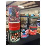 Assorted Decorative Metal Tins Including Space Jam and Coca-Cola