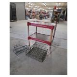 Coca-Cola Two-Tier Display Shelf with Wire Crates