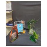Assorted Glass Sculptures and Shell Theme Picture Frame