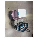 Storage Totes, Wire Basket, and Woven Basket Set
