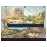 Set of Four Landscape Lithograph Art Prints