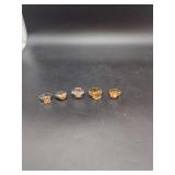 Five-Piece Ring Assortment Featuring Orange Faceted Stones