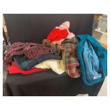 Textile Bundle Featuring Blankets, Scarves, and Handcrafted Knits