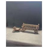 Cast Iron Horse-Drawn Fire Ladder Wagon Toy