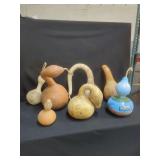 Dried Gourd Assortment with Hand-Painted Nautical Scene