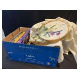 Craft Supply Box with Needlework Hoop and Reference Books