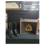 Ariat Black Leather Western Ropers Size 9.5B with Original Box