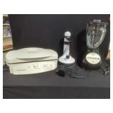 Assorted Kitchen Appliances Including Oster Blender and Starfrit Unit