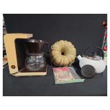 Vintage Norelco coffee Maker, Enamel Tea Kettle