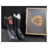Ariat Heritage Roper Black Leather Boots Size 7B with Original Box