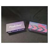 Rough Ryder Folding Knives Pair including Purple Swirl and Black Widow Inlay Models with Original Boxes