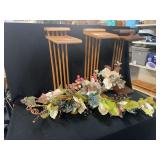Wooden Display Stands With Floral Arrangement