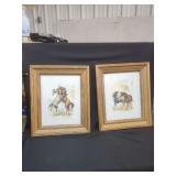 Pair of Framed Paul Whitney Hunter Horse Prints