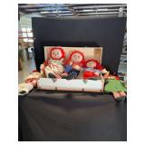Raggedy Ann and Andy Dolls with Storage Trunk