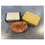 Three Piece Luggage Set Comprising Samsonite Hard Shell Case, Two-Tone Hard Shell Case, and Wilson Leather Duffel