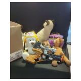Boxed Assortment of Stuffed Animals, Toys, and Accessories